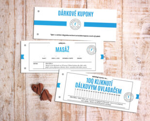 dárkové kupony pro muže - modré