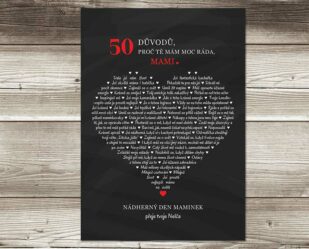 50 důvodů, proč tě máme rádi - srdíčko s černým pozadím