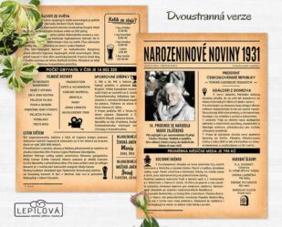 narozeninové noviny 1931 - barevná varianta