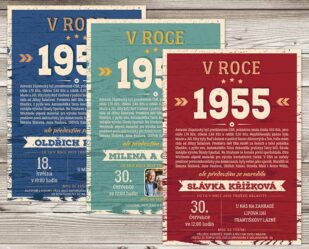 Retro narozeninová pozvánka 1955