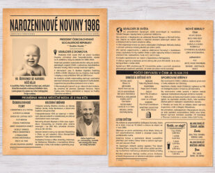 narozeninové noviny 1986