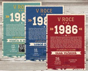retro narozeninová pozvánka 1986